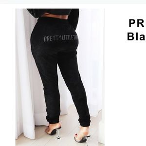 PRETTYLITTLETHING black velour sweatsuit